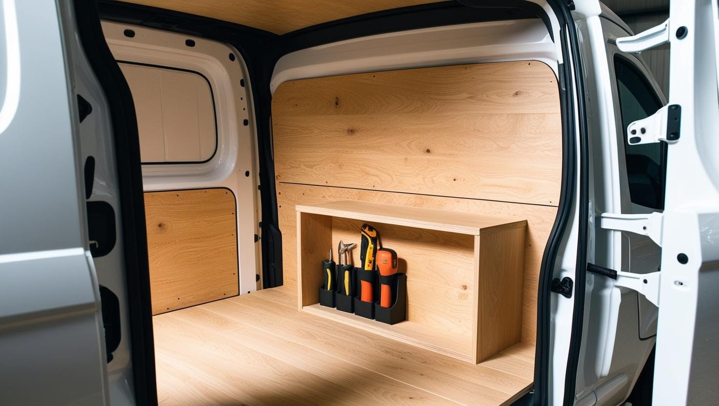 Plasteres Racking Van Vehicle Ply-Lining | Custom Van Protection | Fleet Dynamic