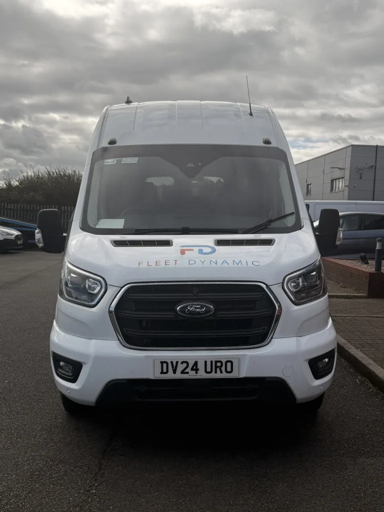Front exterior of the Fleet Dynamic 17-seater minibus