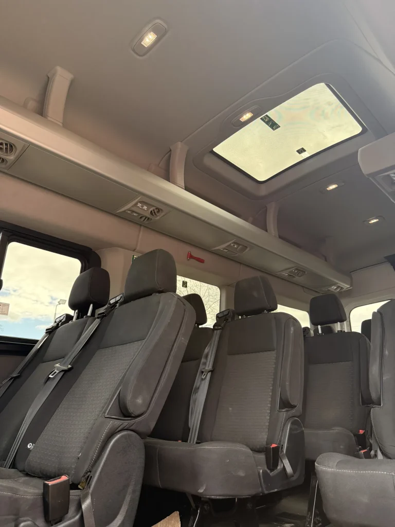 Passenger seating inside the Fleet Dynamic 17-seater minibus
